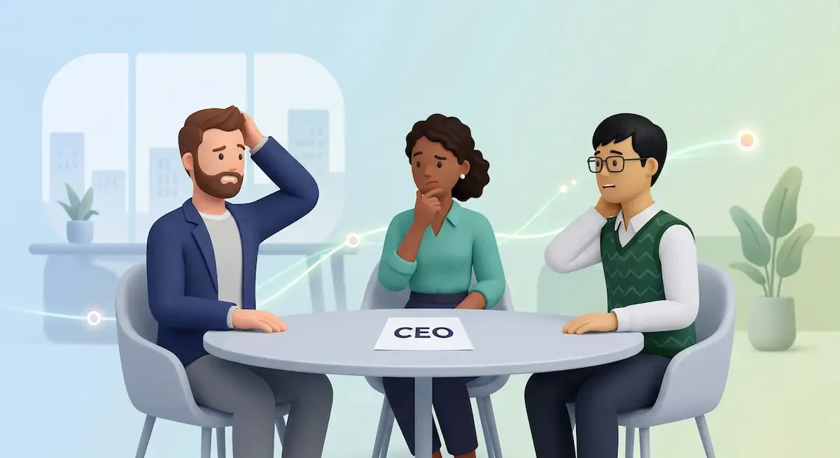 שלושה יזמים מתלבטים מי יהיה ה-CEO, הם רוצים שהמיזם יצליח אך יש אגו בתמונה